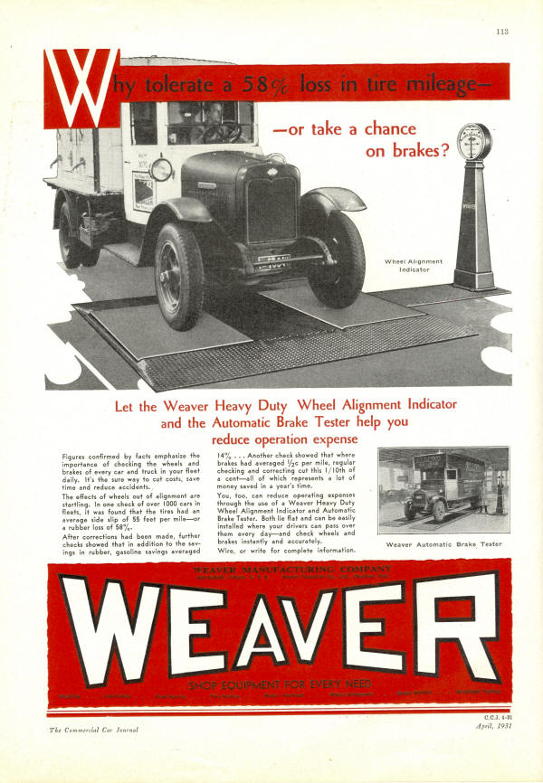 Weaver Ad for WJ-23 Alignment Tester- 1931
