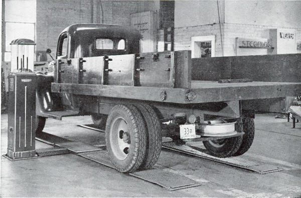 Weaver Brake Tester testing a flat bed truck