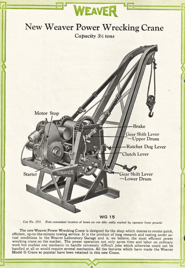 Weaver Power Wrecking Crane 1928