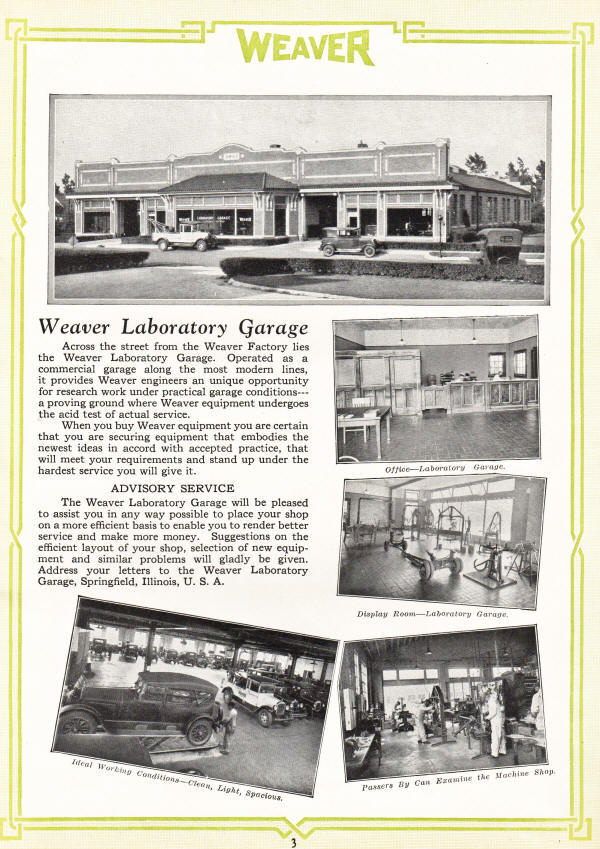 Weaver Garage Laboratory in 1927
